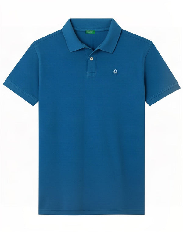 Benetton Jungen-Poloshirt, 13–14 Jahre, 3XL, blaue Baumwolle