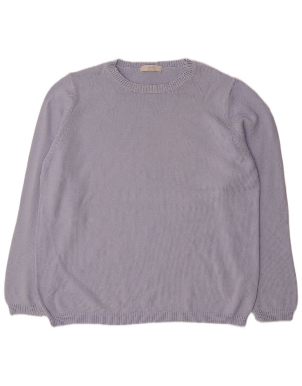 Marks & Spencer Damen-Pullover mit U-Boot-Ausschnitt, UK 22 3XL, blaue Baumwolle