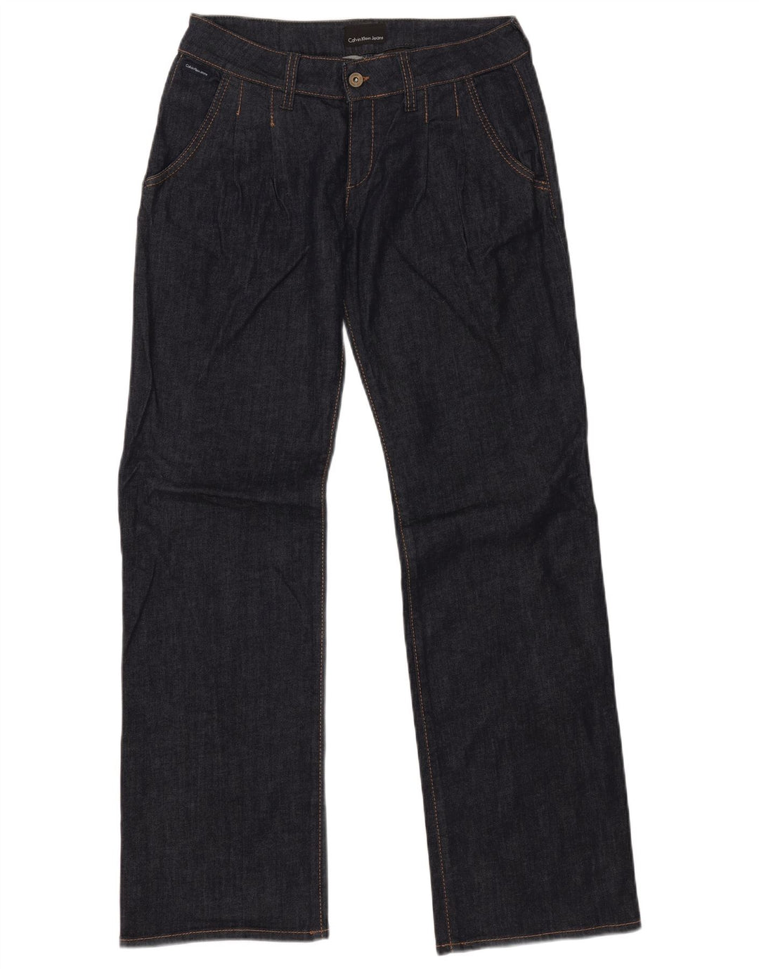 CALVIN KLEIN Damen Straight Jeans W30 L33 Marineblaue Baumwolle