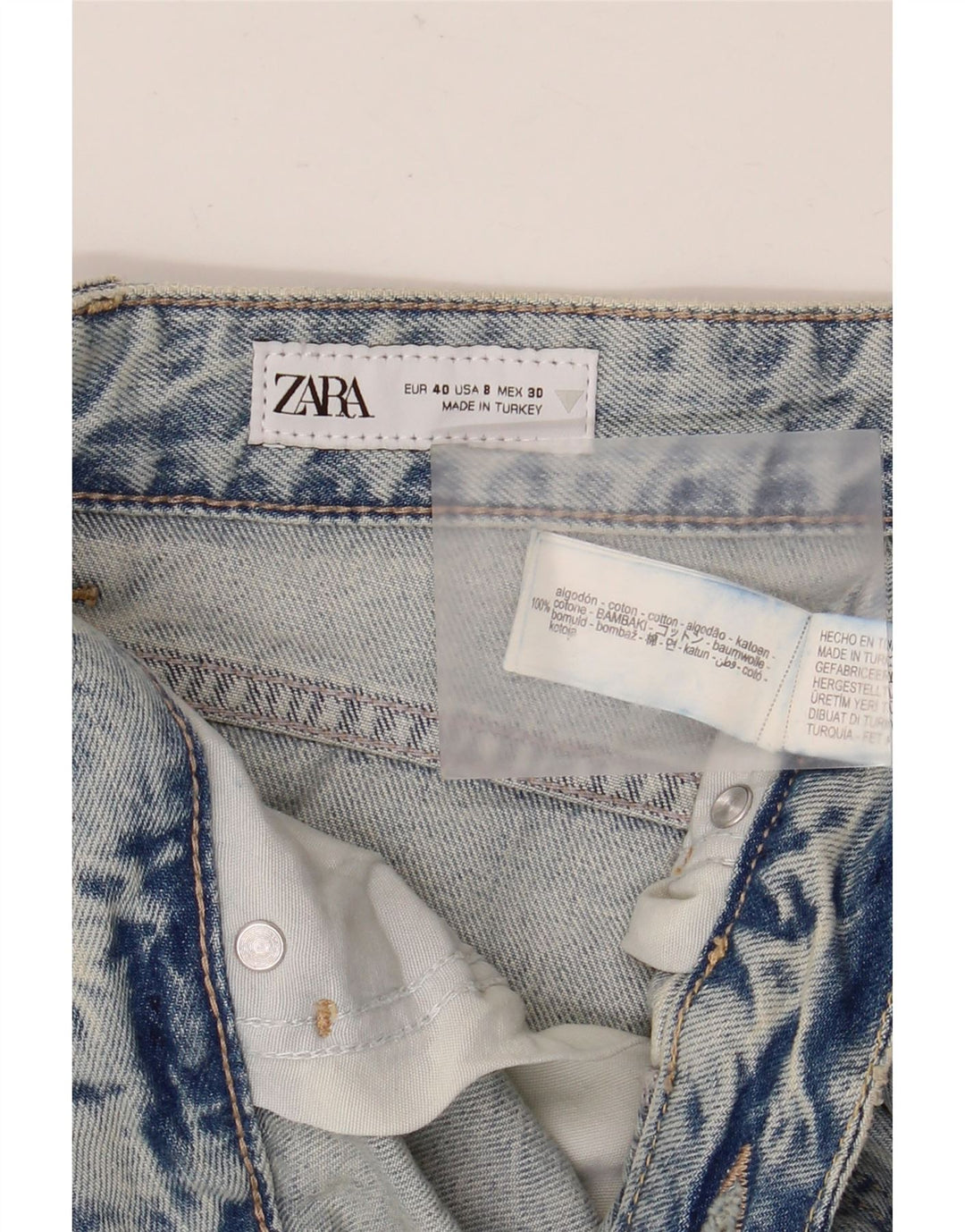 ZARA Damen Straight Jeans EU 40 Medium W30 L28 Blaue Baumwolle