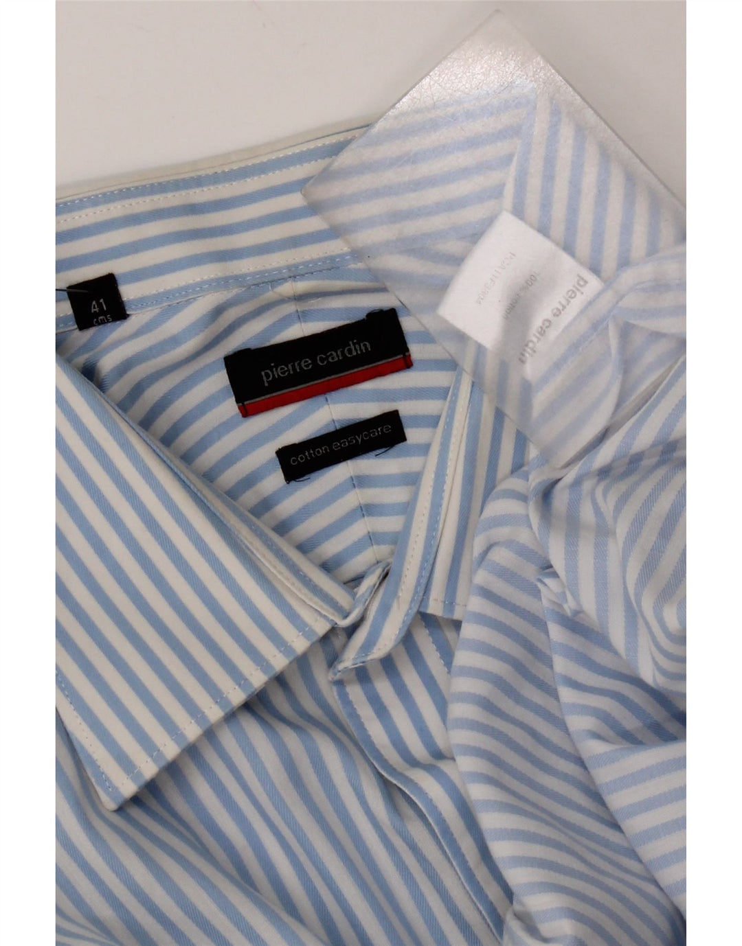 Pierre Cardin Herrenhemd, Größe 41, mittelblau, gestreift, Baumwolle