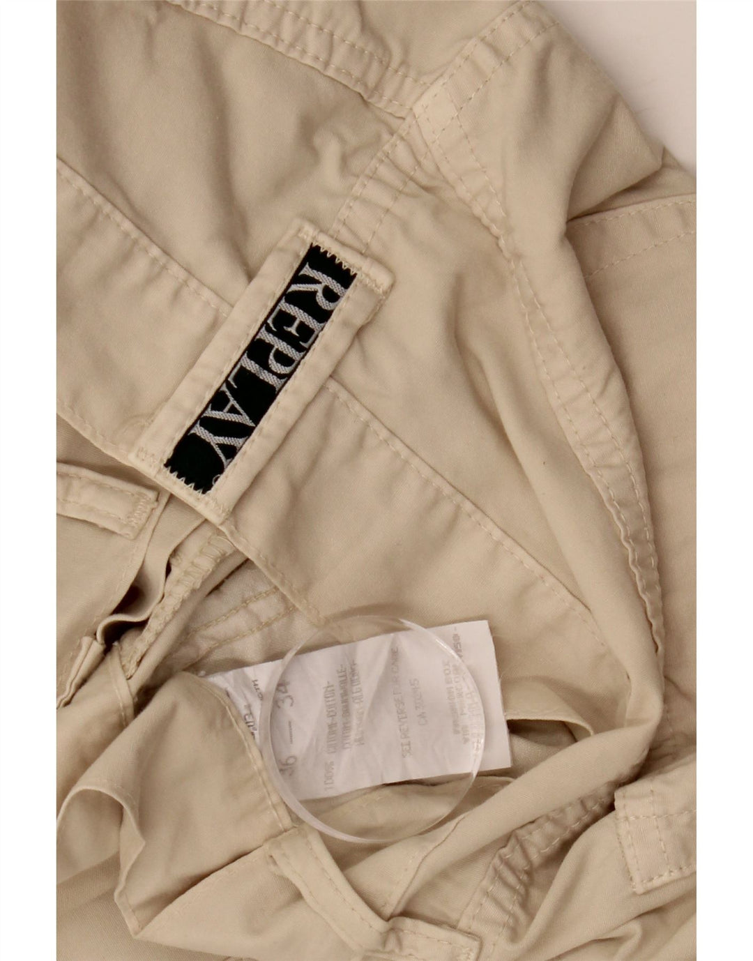 REPLAY Herren-Freizeithose, gerade, W36, L34, Beige, Baumwolle