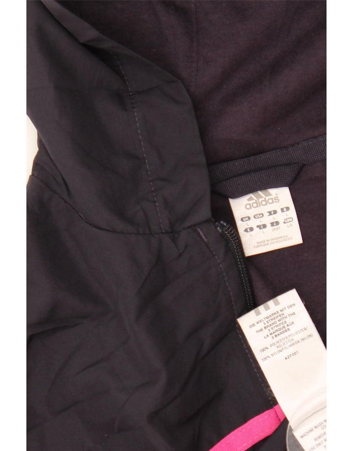 Adidas Damen-Trainingsanzug mit Kapuze, Top-Jacke, UK 16, Größe L, Schwarz, Polyester