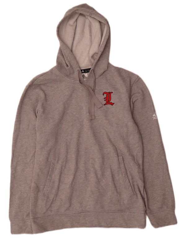 Adidas Herren Louisville Cardinals Kapuzenpullover aus mittelgrauer Baumwolle