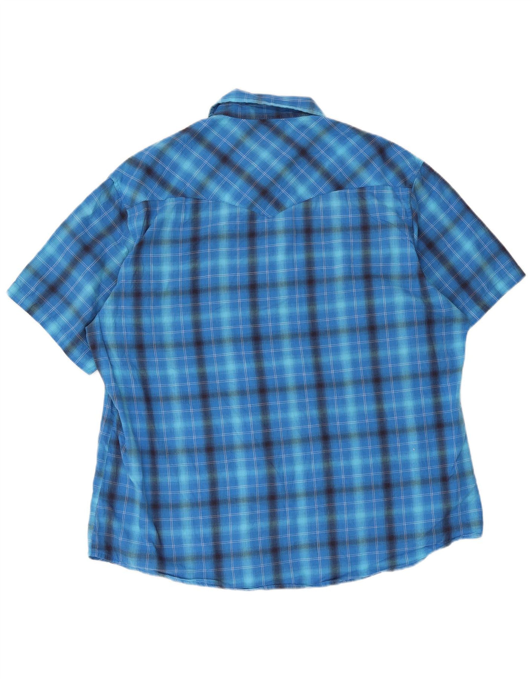 Wrangler Herren-Kurzarmhemd, groß, blau kariert