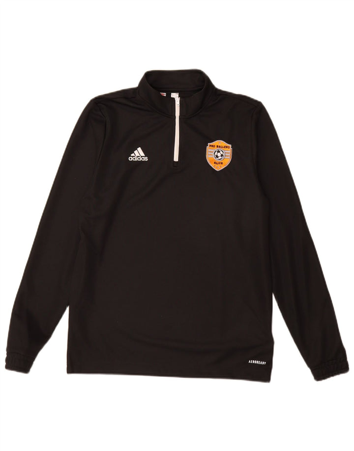 Adidas Jungen Aeroready Zip Neck Pullover Trainingsanzug Top 13-14 Jahre Schwarz