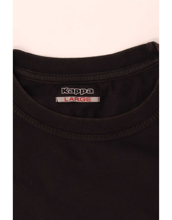 Kappa Herren T-Shirt Top Large Schwarz Baumwolle