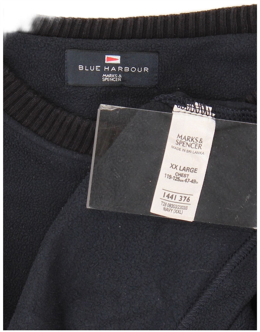 Marks & Spencer Herren Blue Harbor Fleecepullover 2XL Marineblau Polyester