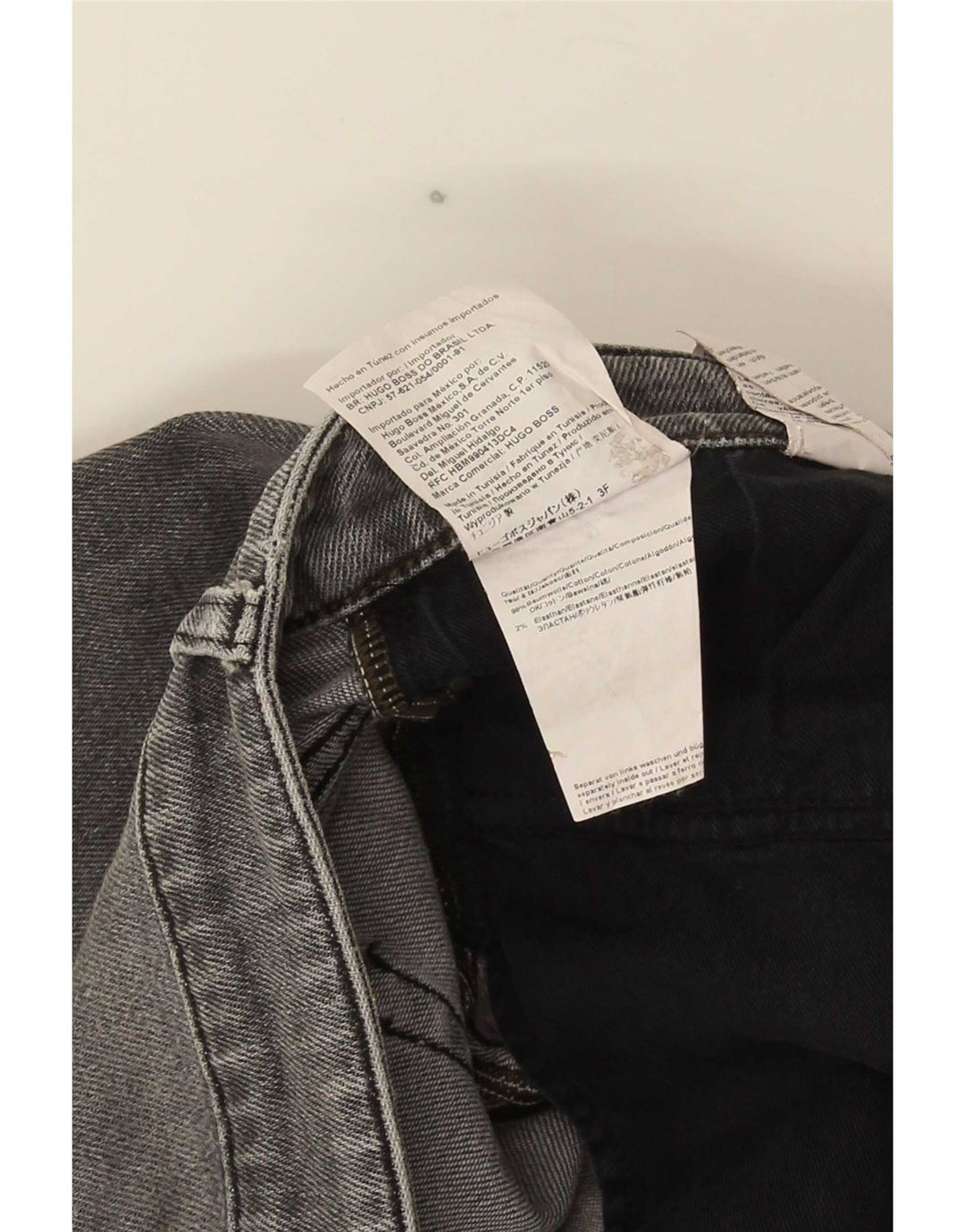Hugo Boss Herren Slim Jeans W38 L34 Graue Baumwolle