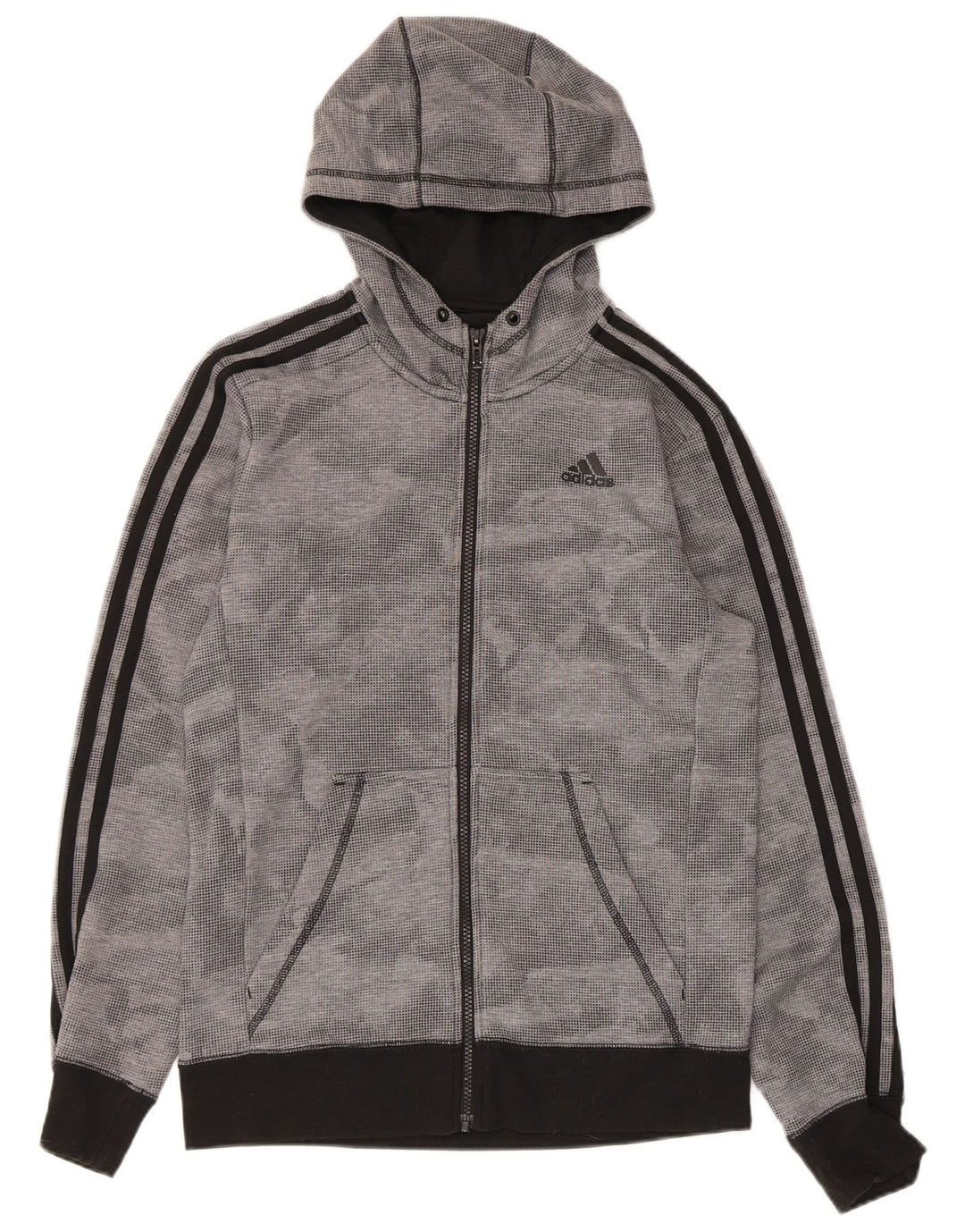 Adidas Herren Climalite Zip Hoodie Pullover Kleines grau geflecktes Polyester