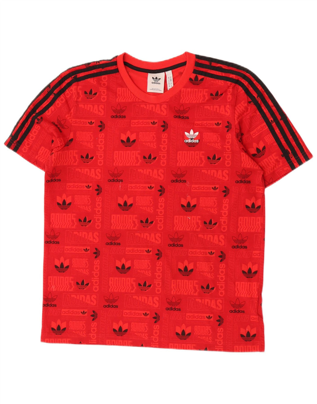 Adidas Herren Regular Graphic T-Shirt Top Mittelrotes Polyester