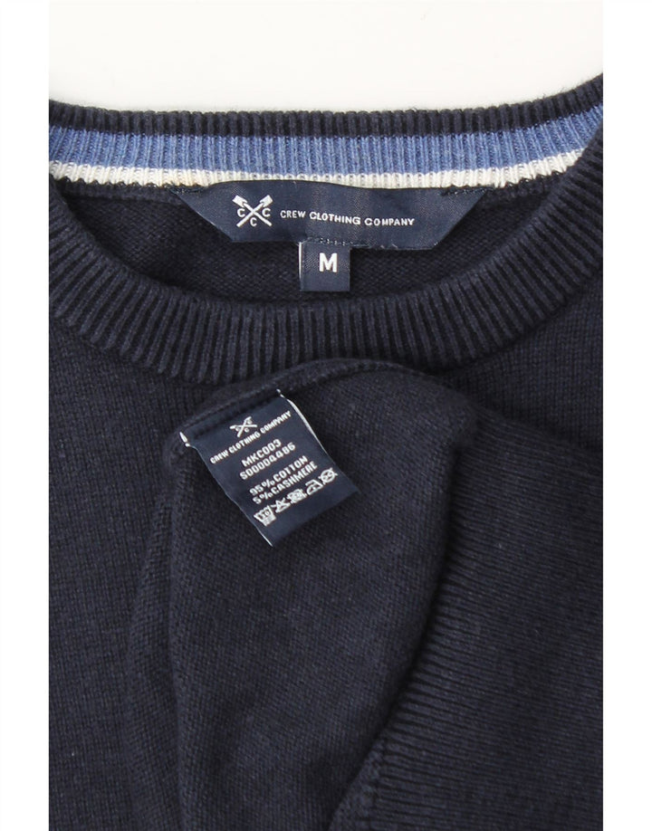 Crew Clothing Herren-Pullover mit Rundhalsausschnitt, mittlere Marineblau-Baumwolle