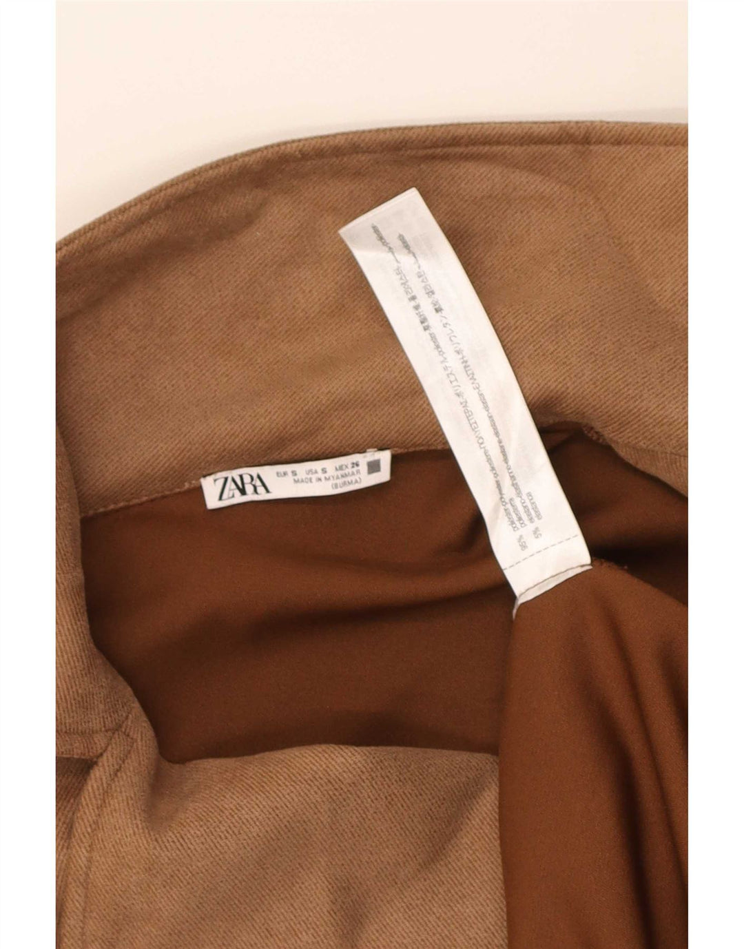 Zara Damen Mantel UK 10 Small Braun Polyester