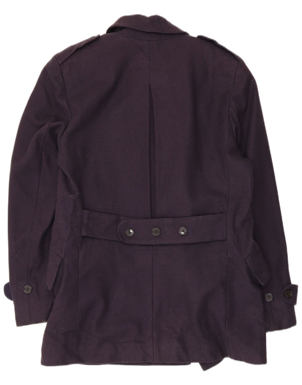 French Connection Herren-Trenchcoat UK 38 Mittelmarineblaue Schurwolle