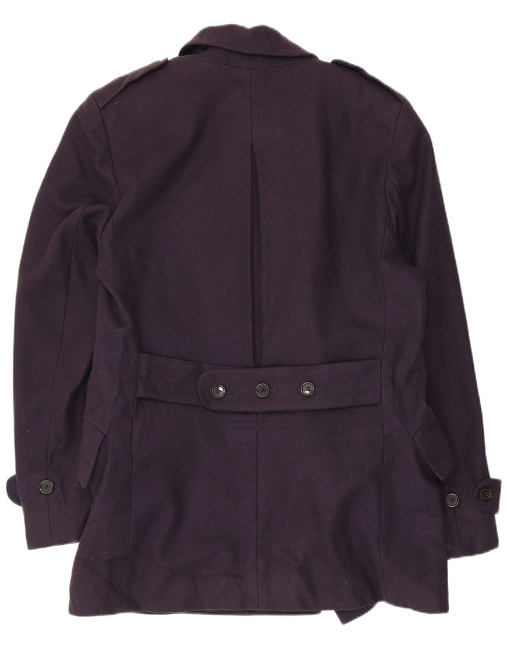 French Connection Herren-Trenchcoat UK 38 Mittelmarineblaue Schurwolle