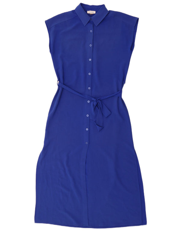 Calvin Klein Damen Übergroßes ärmelloses Hemdkleid US 4 Small Blau