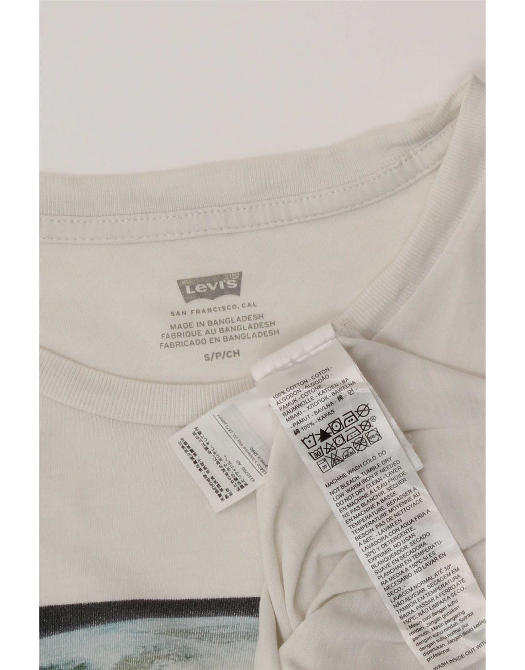 Levi's Herren-T-Shirt mit Grafik, Größe S, weiße Baumwolle
