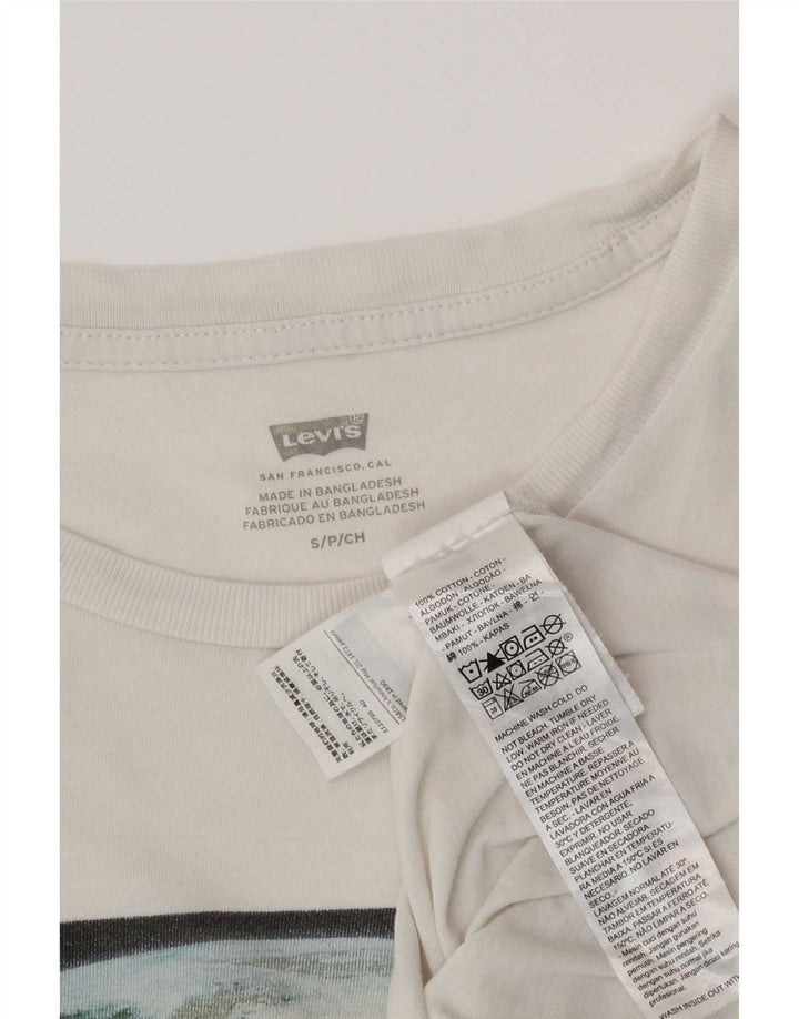 Levi's Herren-T-Shirt mit Grafik, Größe S, weiße Baumwolle