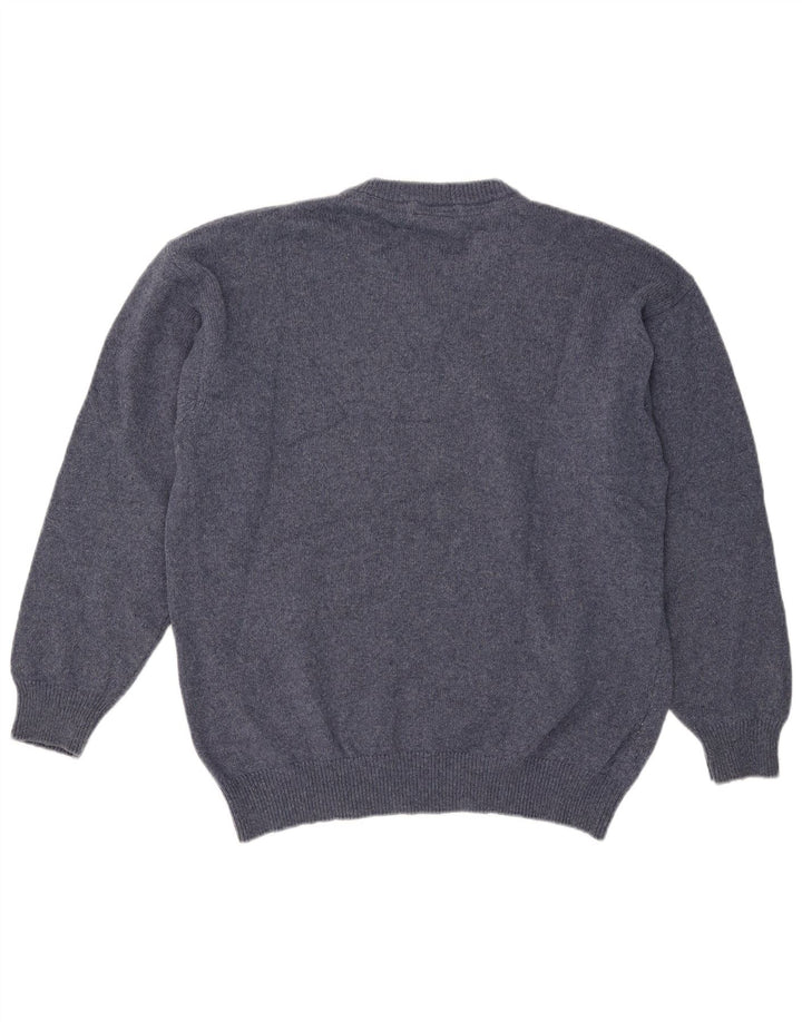 Murphy & Nye Herren-Pullover mit V-Ausschnitt, große blaue Wolle