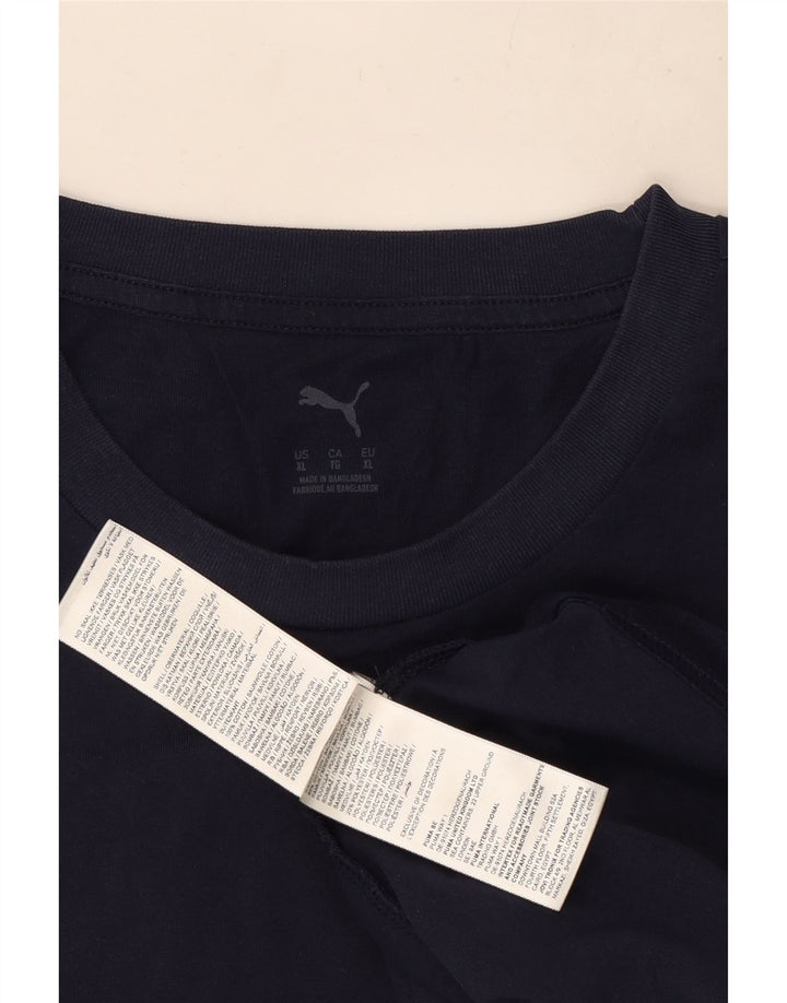 Puma Herren T-Shirt Top XL Marineblau Baumwolle