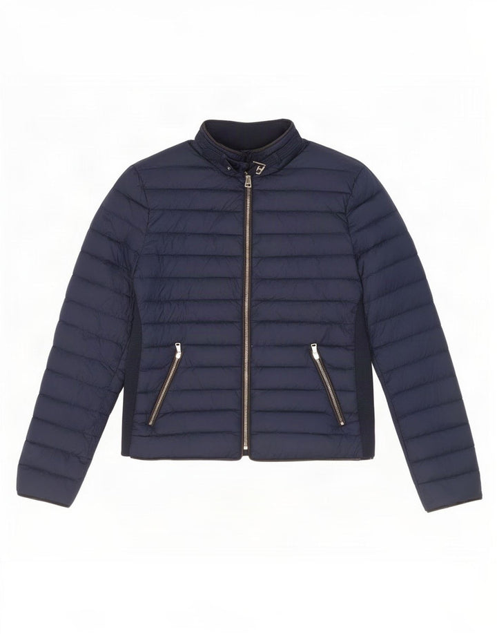 Zara Damen Wattierte Jacke UK 14 Large Marineblau