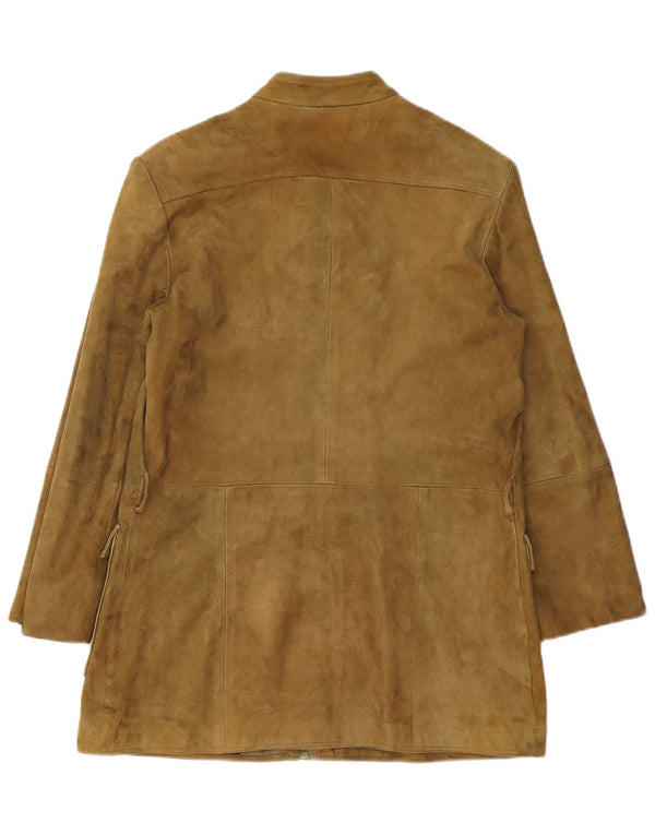 Vintage Damen Wildlederjacke UK 14 Mittelbraunes Leder