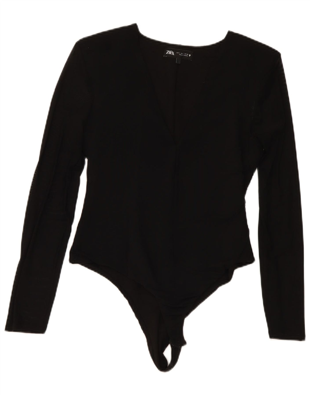 Langarm-Body von Zara für Damen, Größe 44, Schwarz