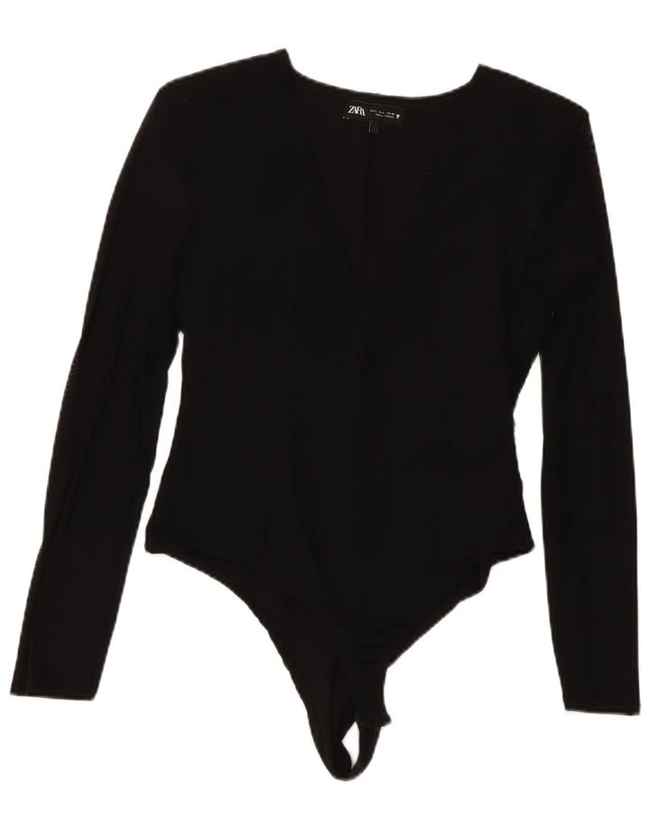 Langarm-Body von Zara für Damen, Größe 44, Schwarz