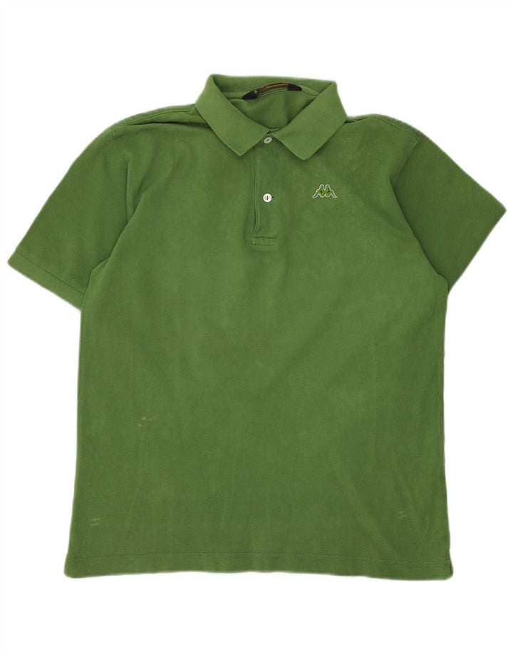 Kappa Herren-Poloshirt, klein, grüne Baumwolle