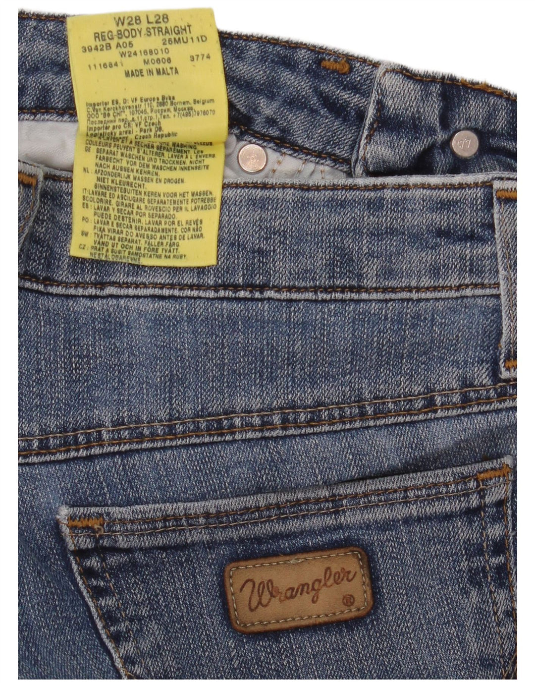 WRANGLER Damen Straight Jeans W28 L28 Blaue Baumwolle