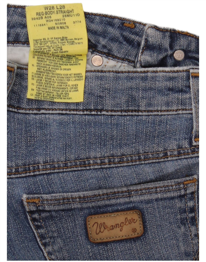 WRANGLER Damen Straight Jeans W28 L28 Blaue Baumwolle