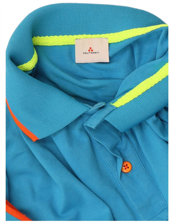 PEUTEREY Herren-Poloshirt aus mittelblauer Baumwolle
