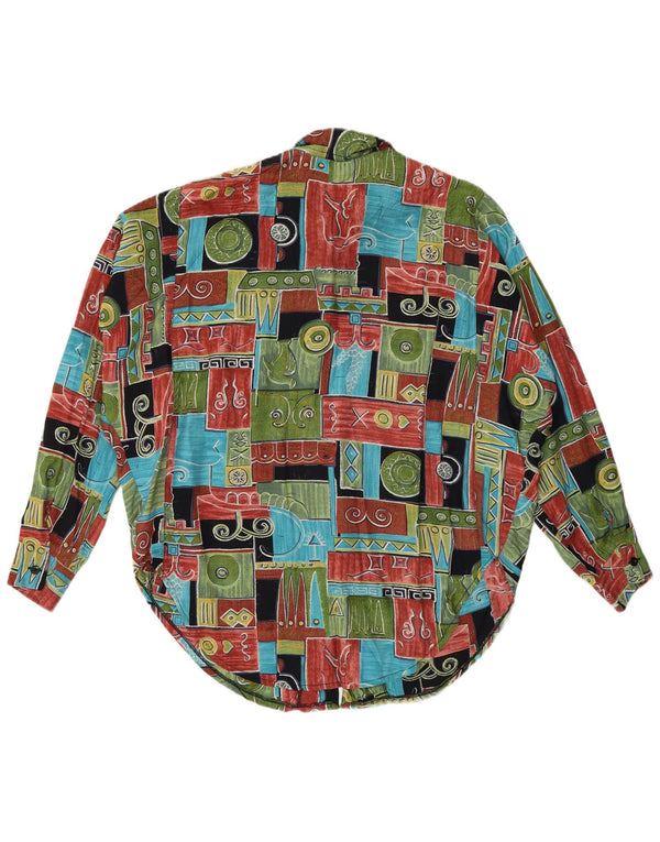 Vintage Damen Hemdbluse UK 20 2XL Mehrfarbiges Patchwork