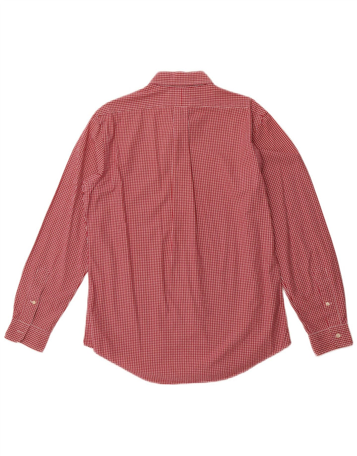 Polo Ralph Lauren Herren-Hemd mit individueller Passform, mittelrote Gingham-Baumwolle