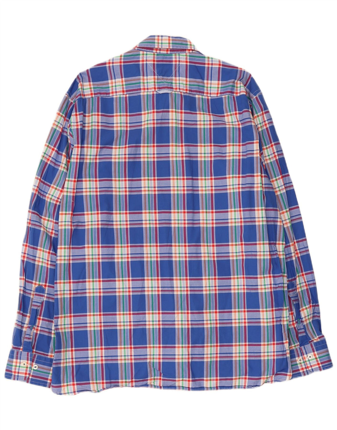Tommy Hilfiger Herren-Hemd mit individueller Passform, XL, blau kariert, Baumwolle