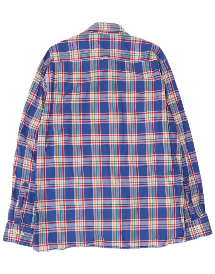 Tommy Hilfiger Herren-Hemd mit individueller Passform, XL, blau kariert, Baumwolle