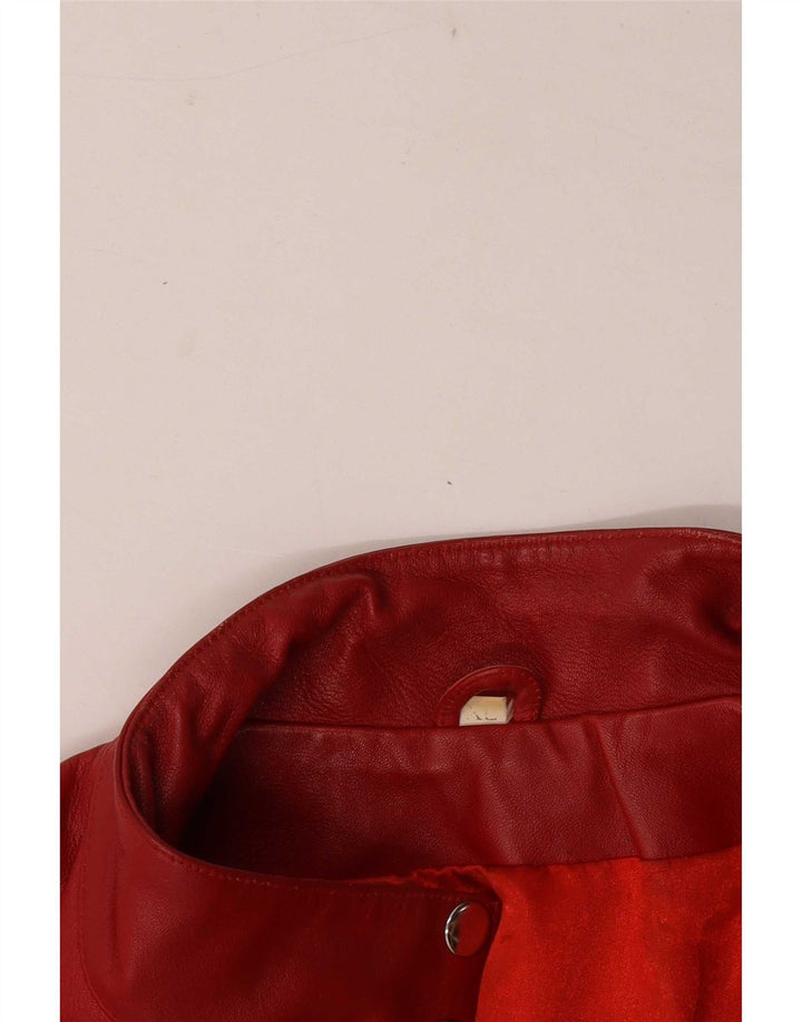 Vintage Damen Crop Lederjacke UK 18 XL Rot