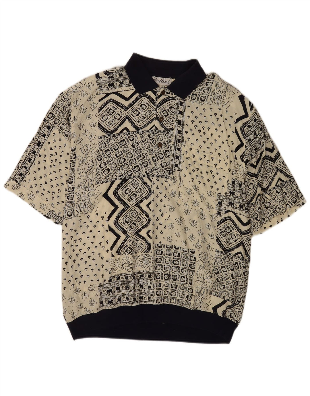Bellini Herren Kurzarm-Pulloverhemd IT 54 XL Mehrfarbiges Patchwork