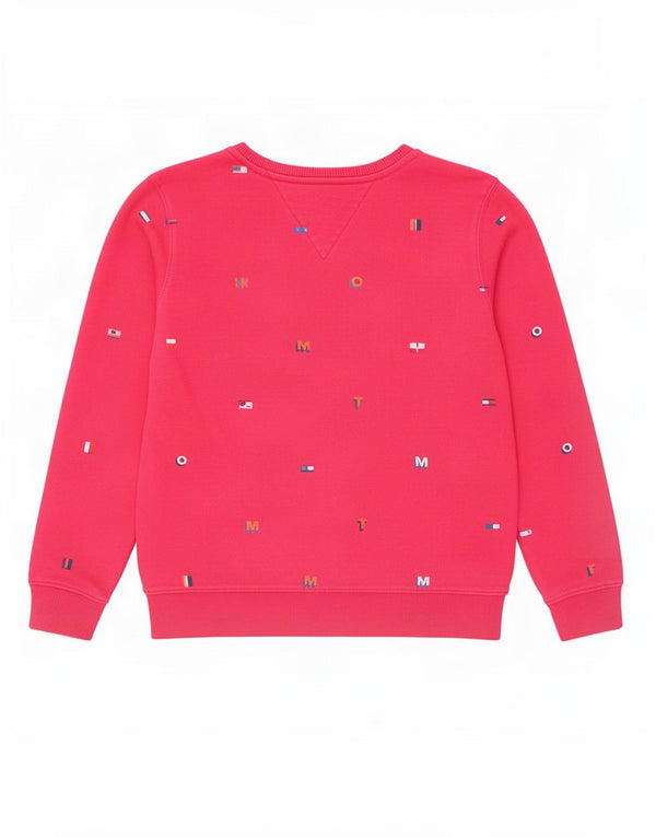 Tommy Hilfiger Mädchen-Sweatshirt mit Grafik, 9–10 Jahre, rosa Baumwolle