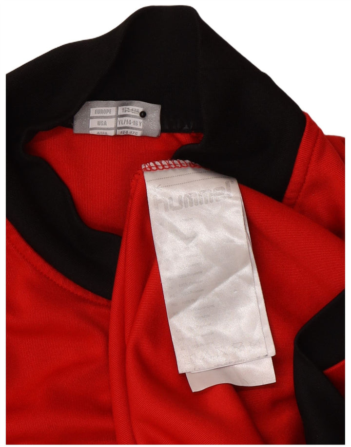 Hummel Langarmshirt mit Grafik für Jungen, 14–15 Jahre, Größe L, Rot, Farbblock