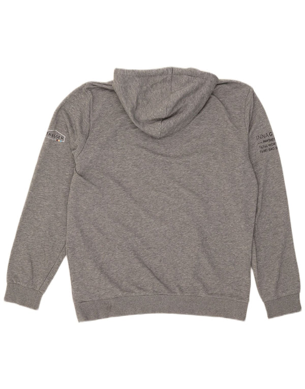Puma Herren-Kapuzenpullover mit Grafik, groß, grau meliert, Baumwolle