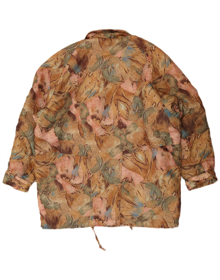 Vintage Damen Windjacke Mantel UK 20 2XL Mehrfarbiges florales Polyester