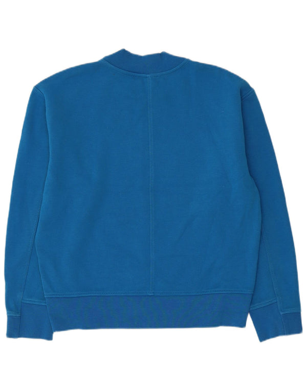 Cos Womens Crop Oversized Sweatshirt Pullover UK 10 Small Blau Baumwolle