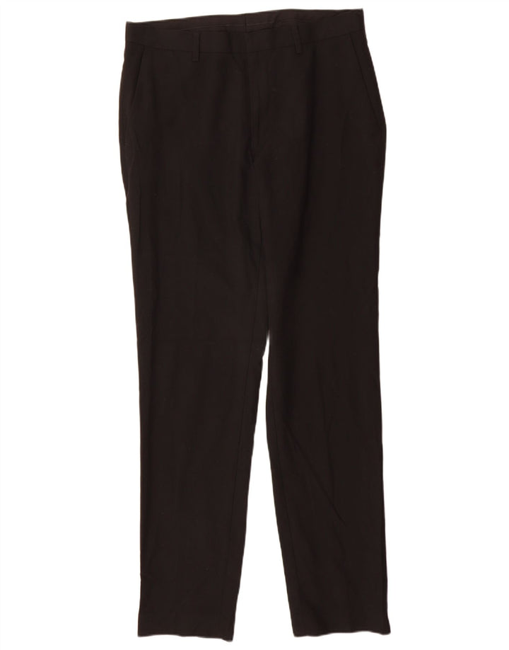 Marks & Spencer Herren Slim Fit Anzughose W32 L33 Schwarz Polyester