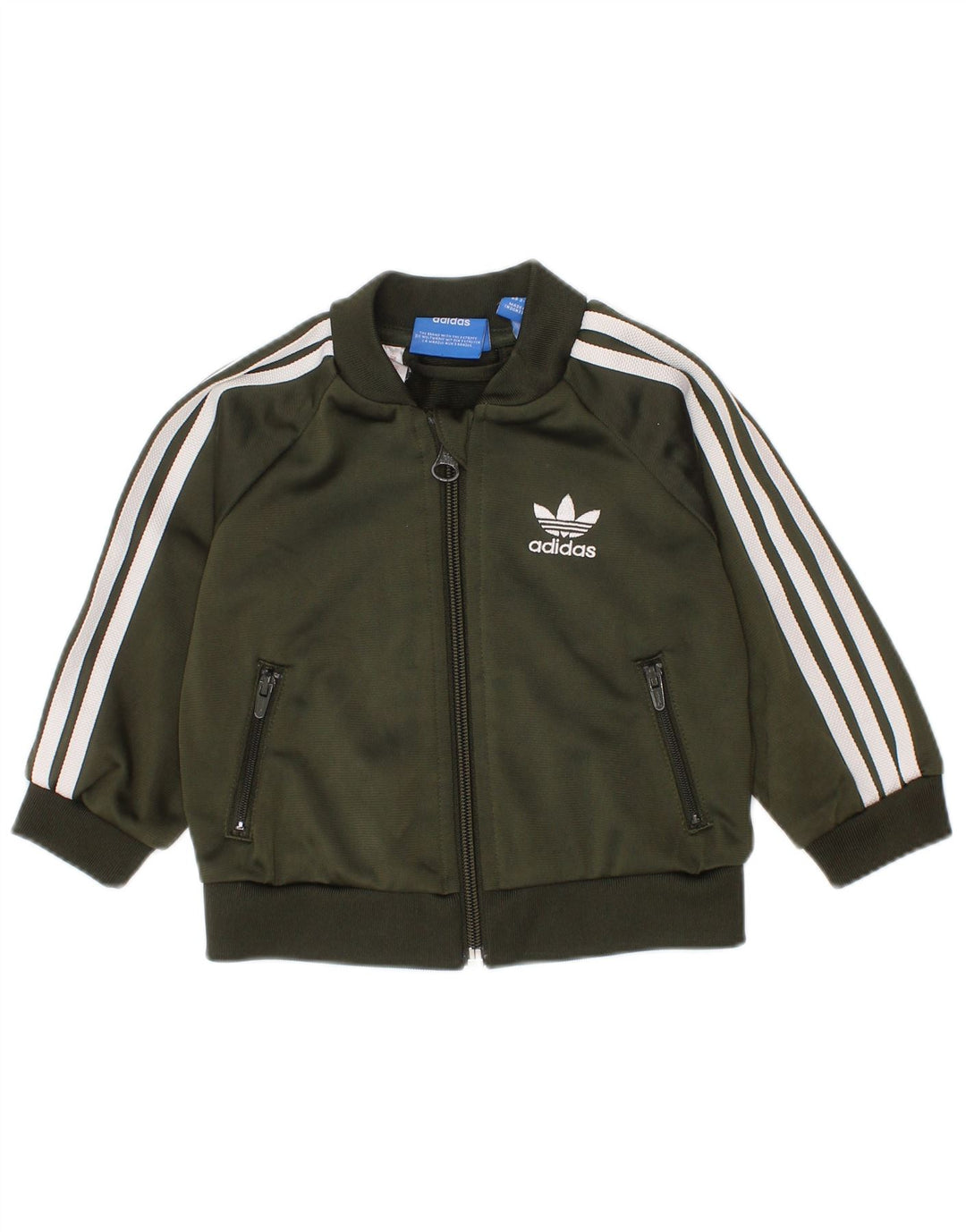 ADIDAS Baby-Jungen-Trainingsanzug, Oberteil, Jacke, 3–6 Monate, Khaki, Polyester