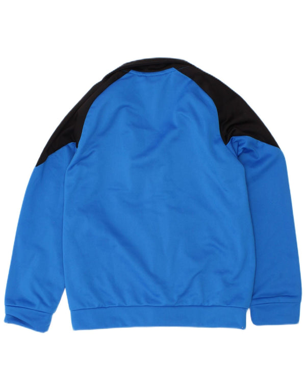 Puma Jungen Grafik-Trainingsanzug-Top-Jacke, 5–6 Jahre, blaues Farbblock-Polyester