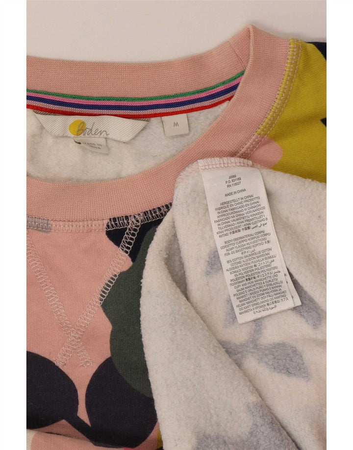 Boden Damen-Sweatshirt mit normaler Passform, Mittelrosa, geblümt, Baumwolle