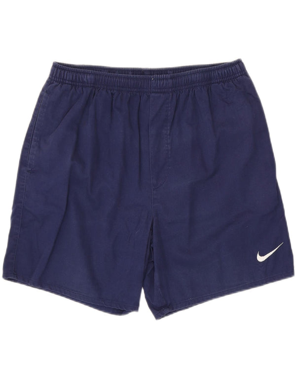NIKE Herren-Sportshorts, mittelgroß, marineblau, Baumwolle
