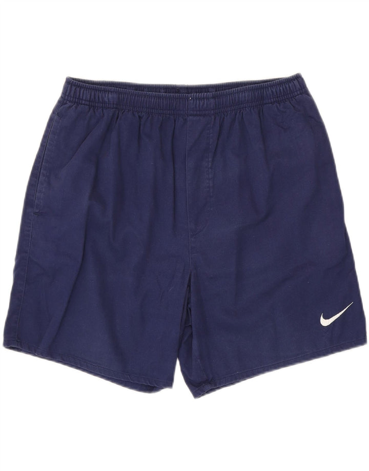 NIKE Herren-Sportshorts, mittelgroß, marineblau, Baumwolle
