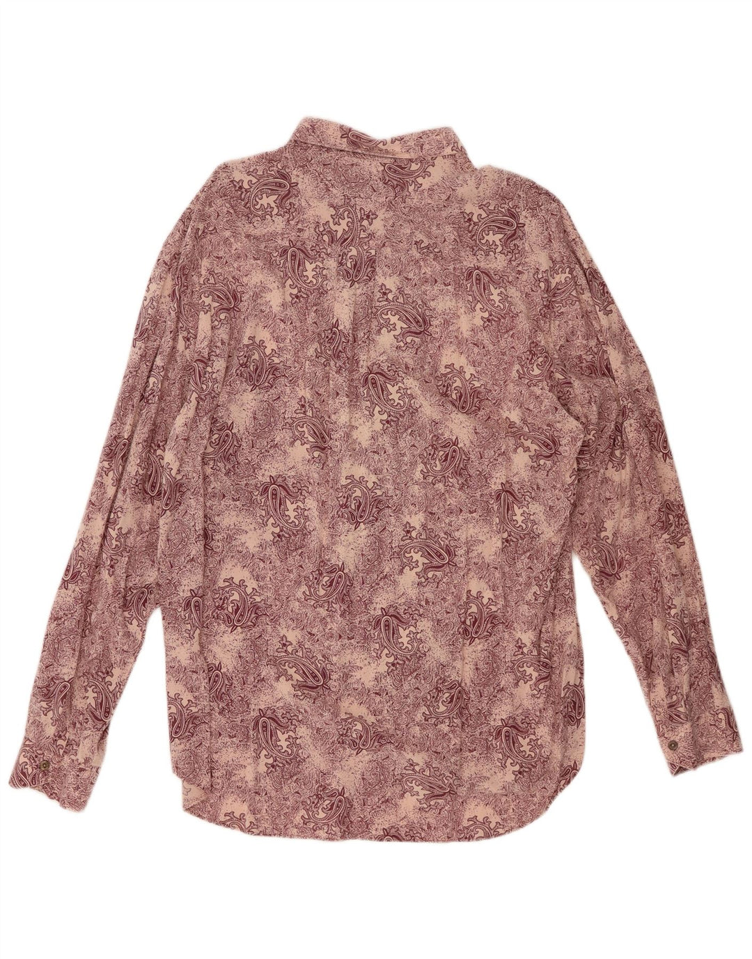LEADER Herrenhemd XL Lila Paisley Viskose